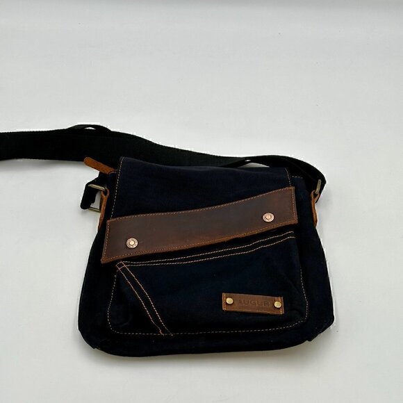 Auger Handbags - Small Casual Canvas & Leather Messenger Bag | Shoulder/Crossbody | AUGUR
